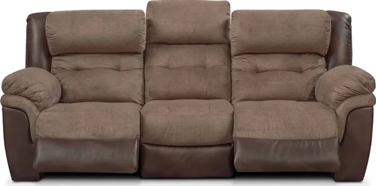 Tacoma Dual-Power Reclining Sofa - Brown