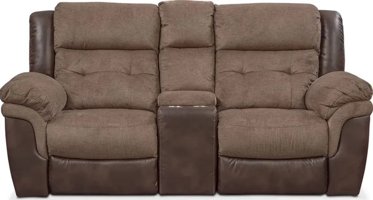 Tacoma Dual-Power Reclining Loveseat - Brown