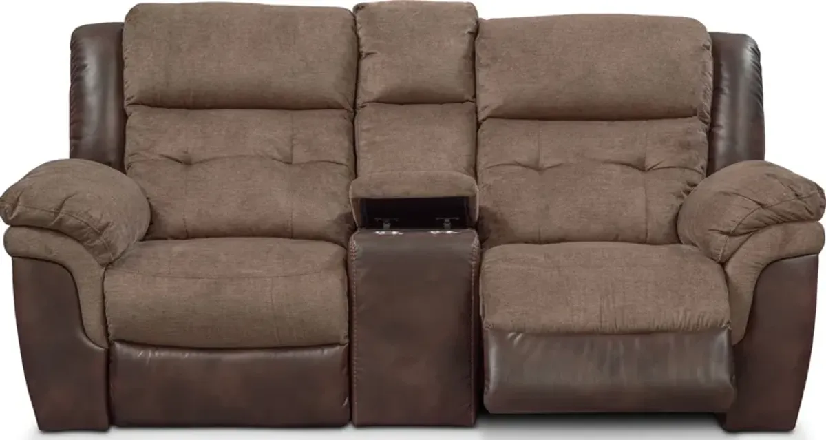 Tacoma Dual-Power Reclining Loveseat - Brown