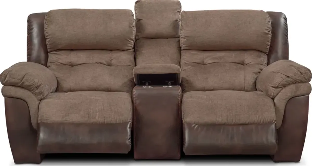 Tacoma Dual-Power Reclining Loveseat - Brown