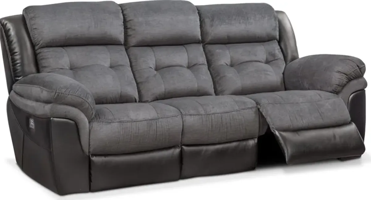 Tacoma Dual-Power Reclining Sofa and Recliner Set - Black