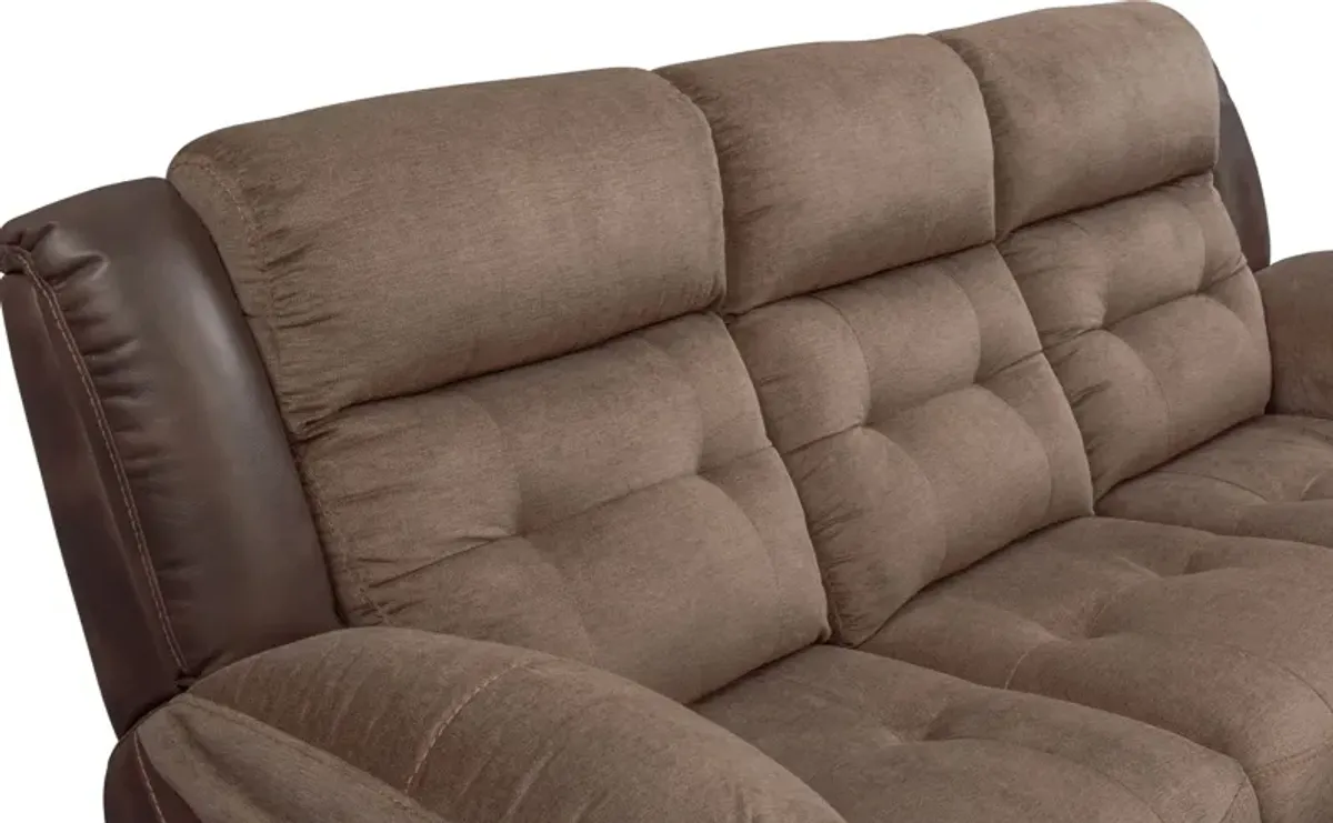 Tacoma Dual-Power Reclining Sofa, Loveseat and Recliner - Brown