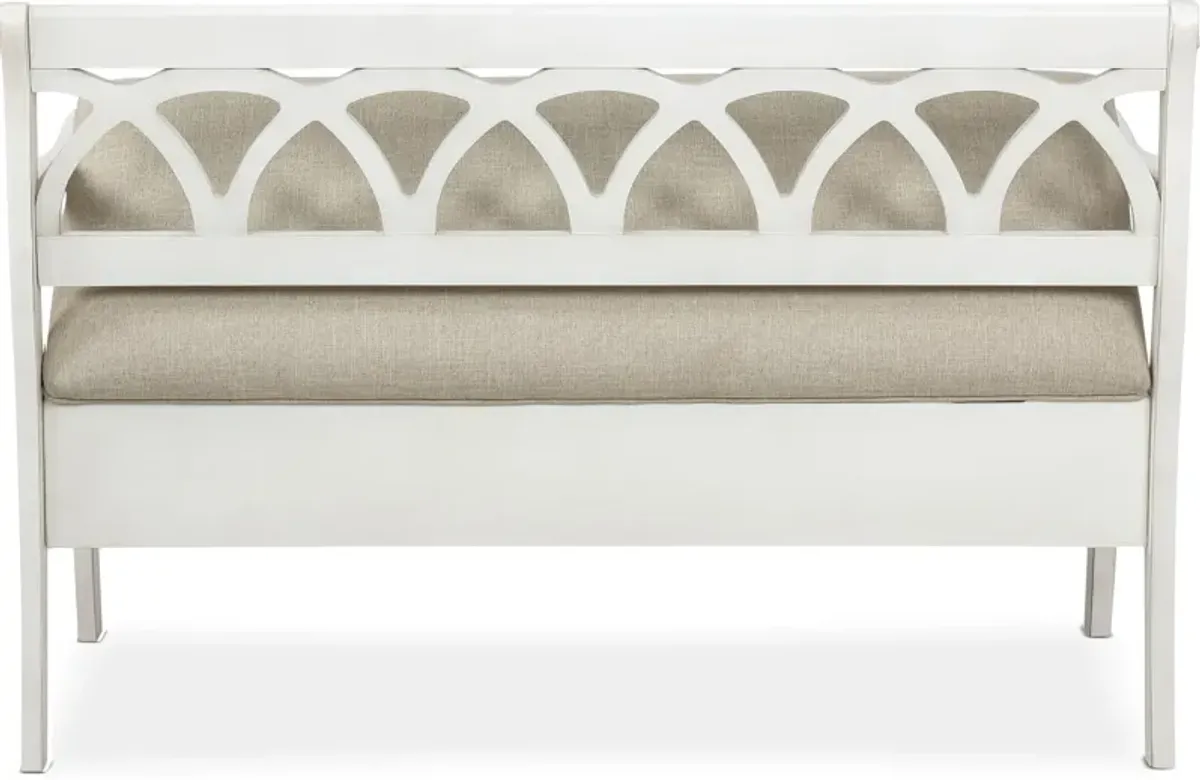 Quincy Storage Bench - White