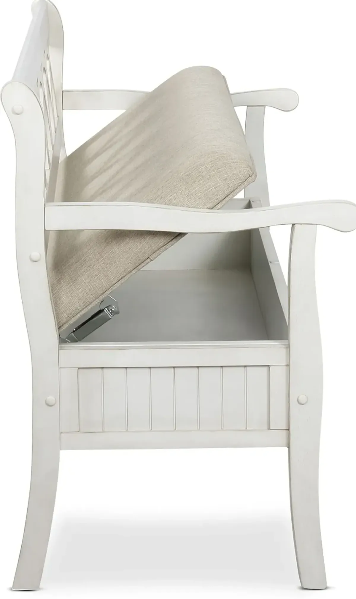 Quincy Storage Bench - White