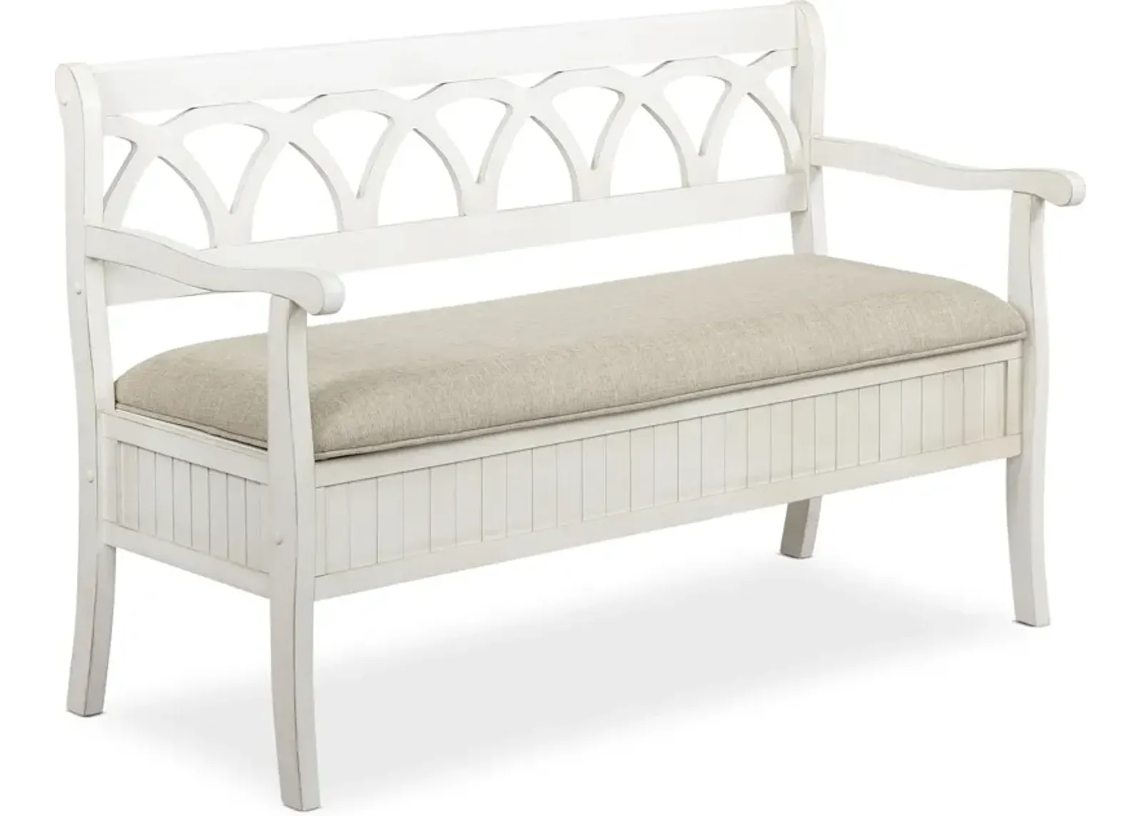 Quincy Storage Bench - White