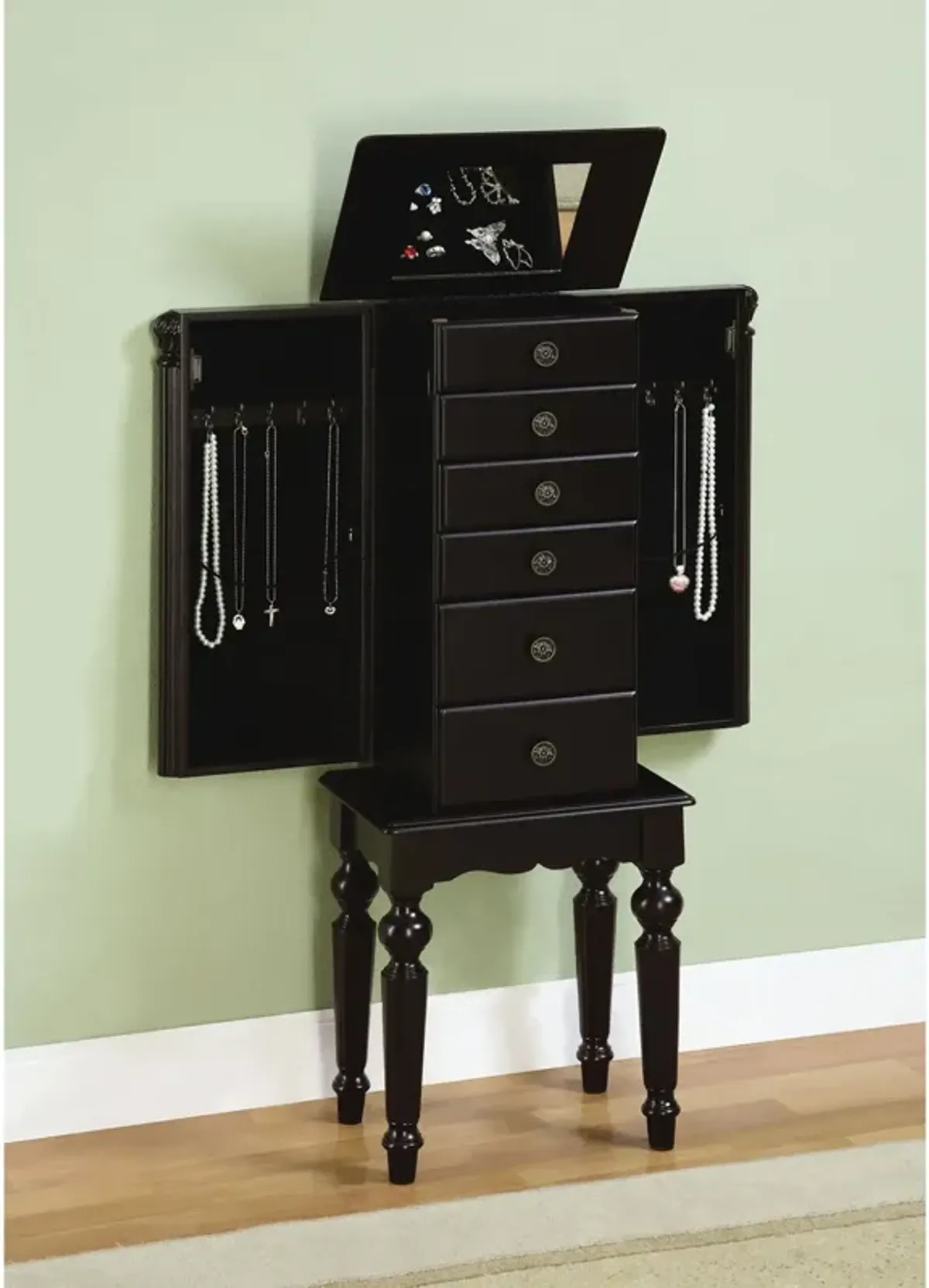 Milton Jewelry Armoire - Black