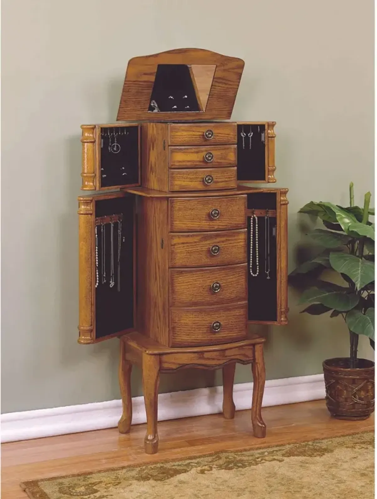 Ivy Jewelry Armoire - Oak