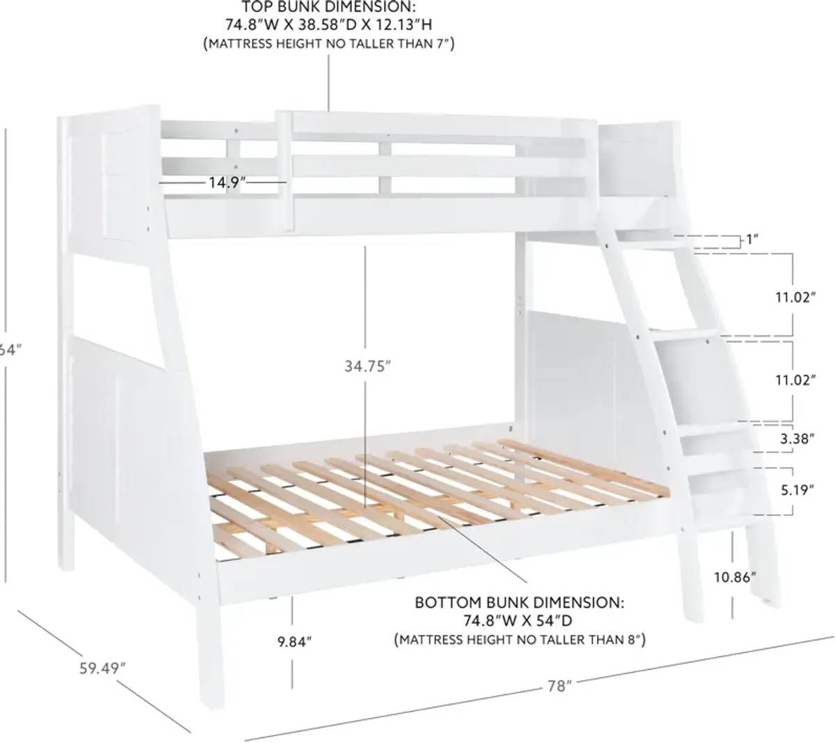 Easton Bunk Bed - White