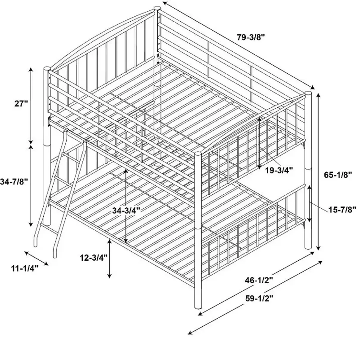 Chase Twin over Twin Bunk Bed - Black