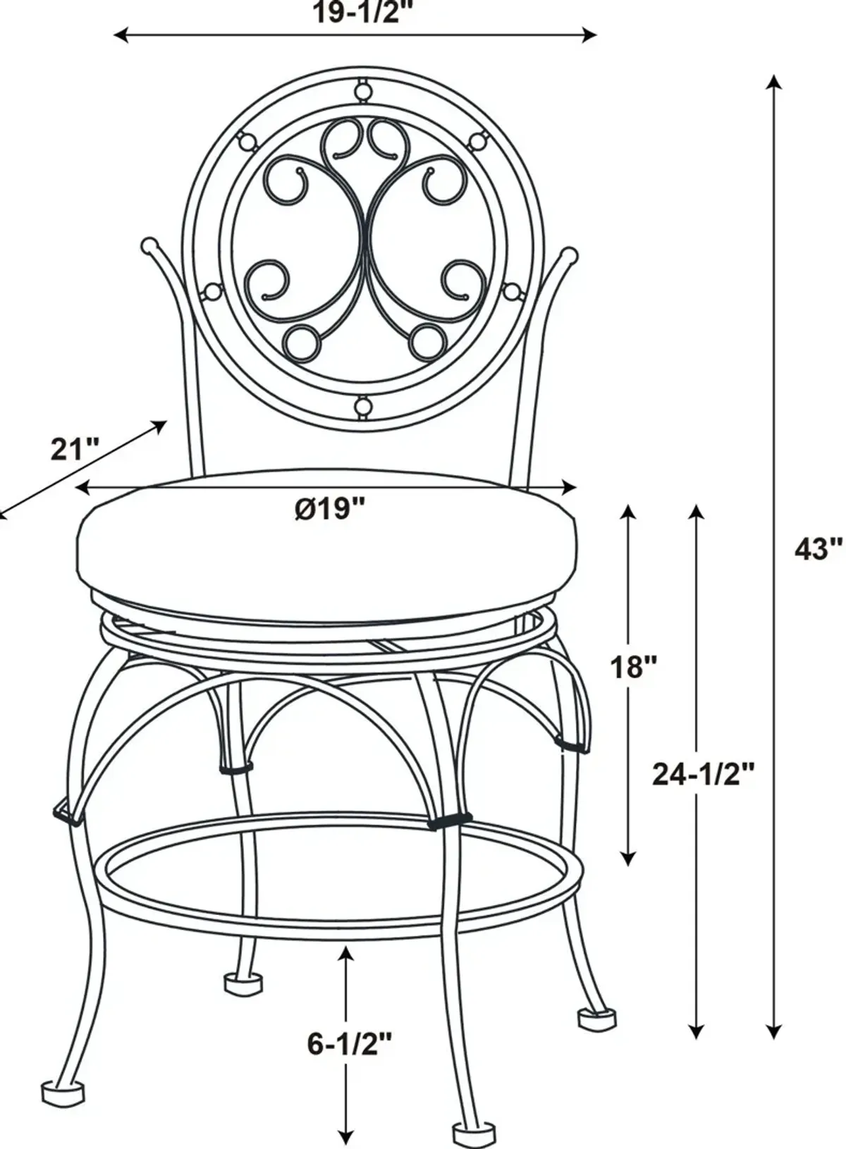 Laurel Counter-Height Stool - Bronze