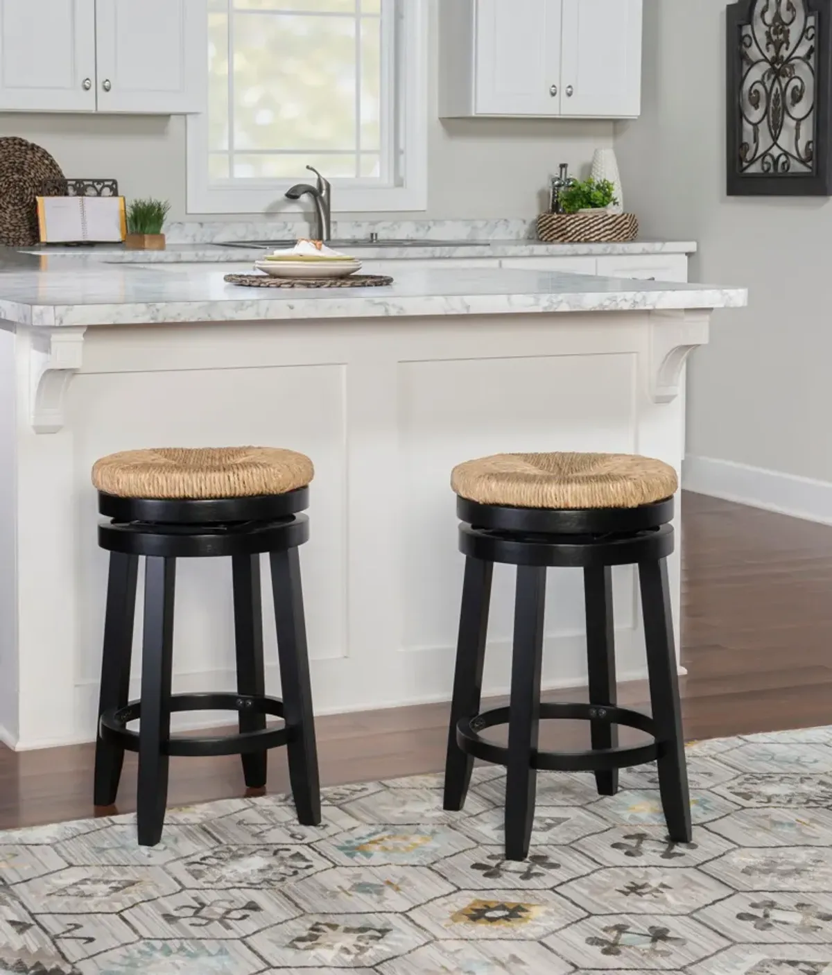 Bretton Swivel Counter-Height Stool - Black