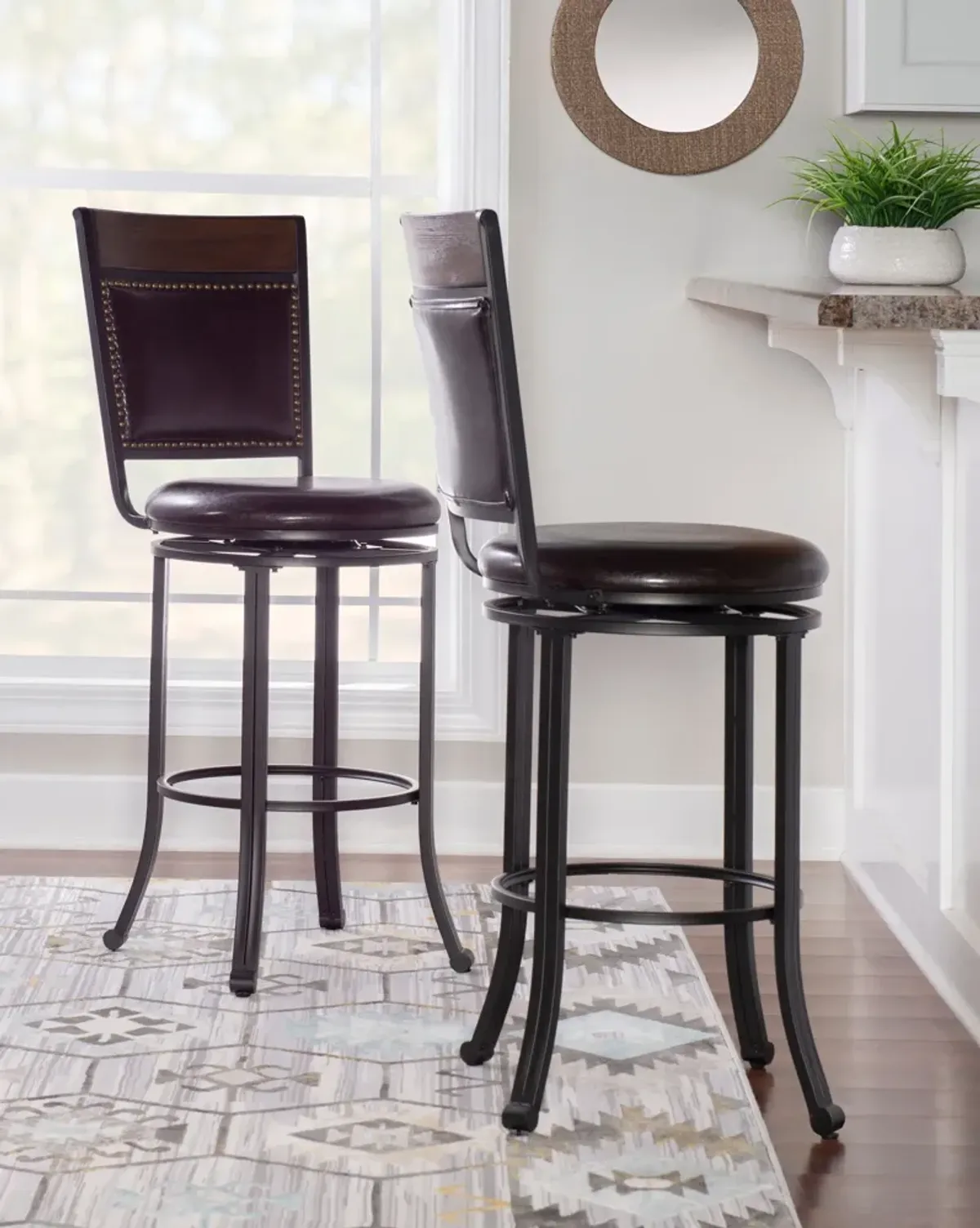 Cyril Swivel Bar Stool - Brown