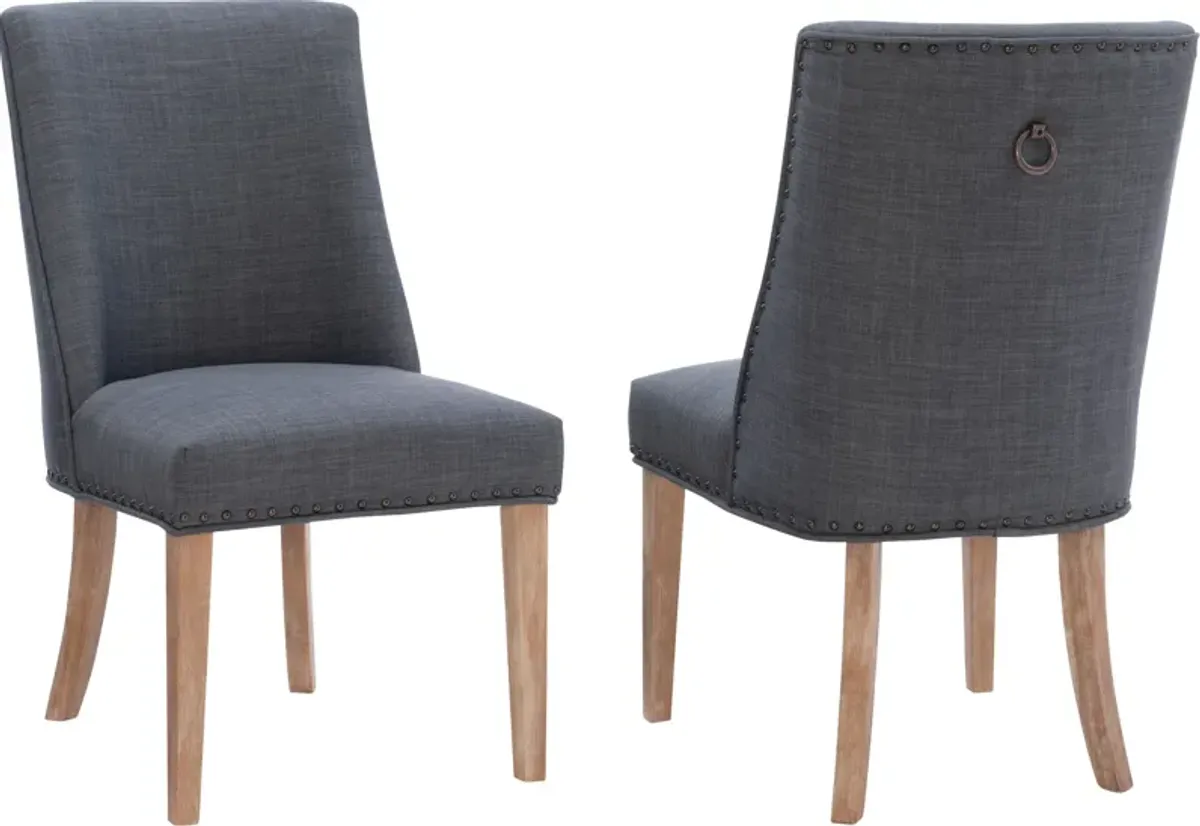 Whitaker Set of 2 Dining Chairs - Natural/Gray