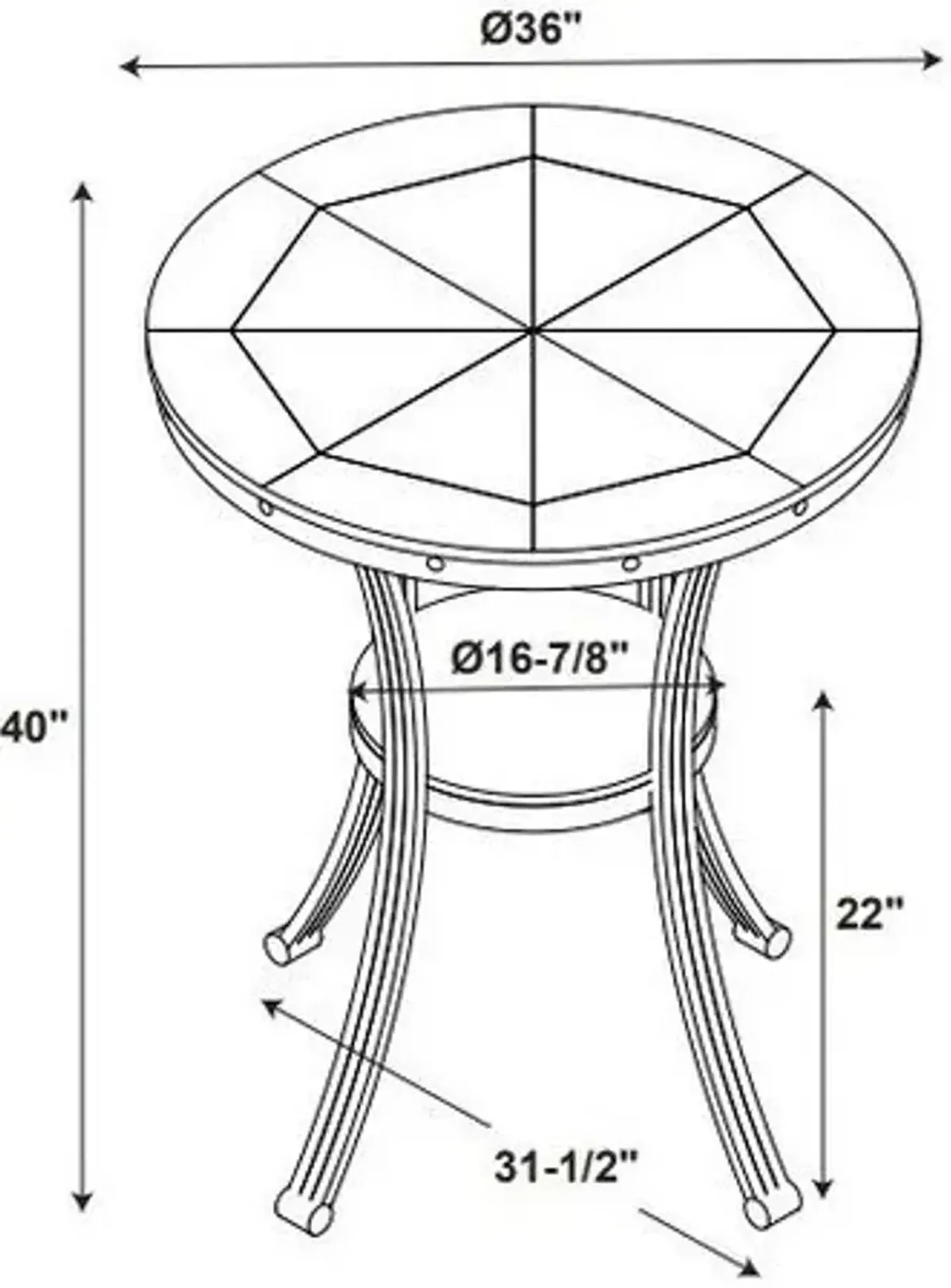 Cyril Pub Table - Pewter