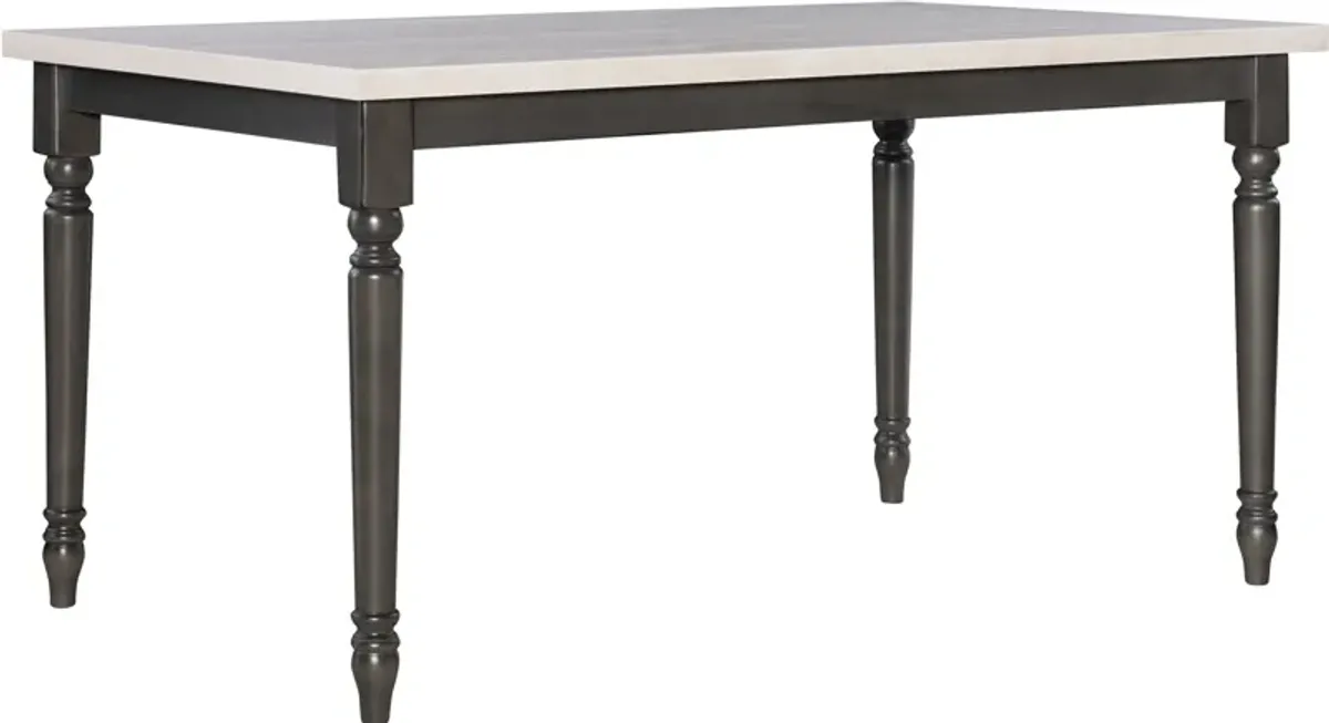 Clayes Dining Table, 4 Chairs and Bench - Gray