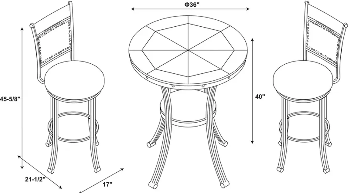 Cyril 3-Piece Pub Set