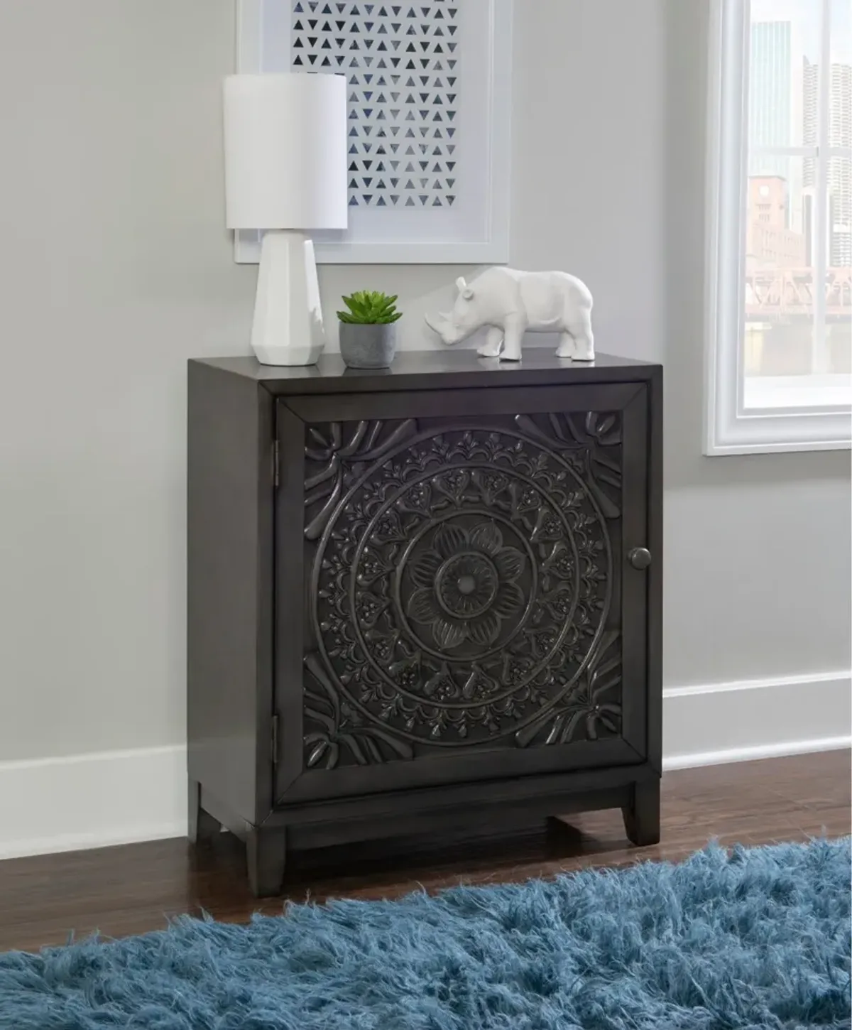 Barnett Accent Cabinet - Dark Gray