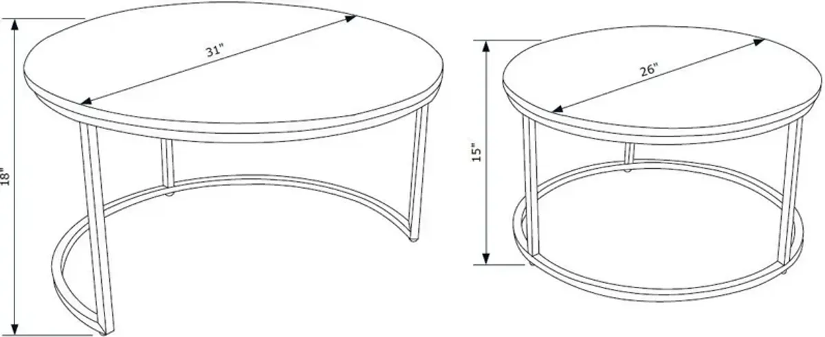 Norfolk Set of 2 Nesting Coffee Tables