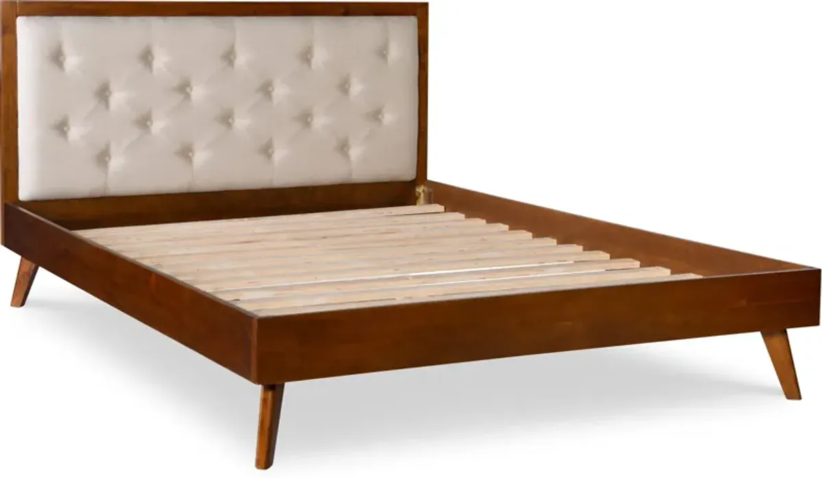 Courtney Upholstered Platform Queen Bed - Oatmeal