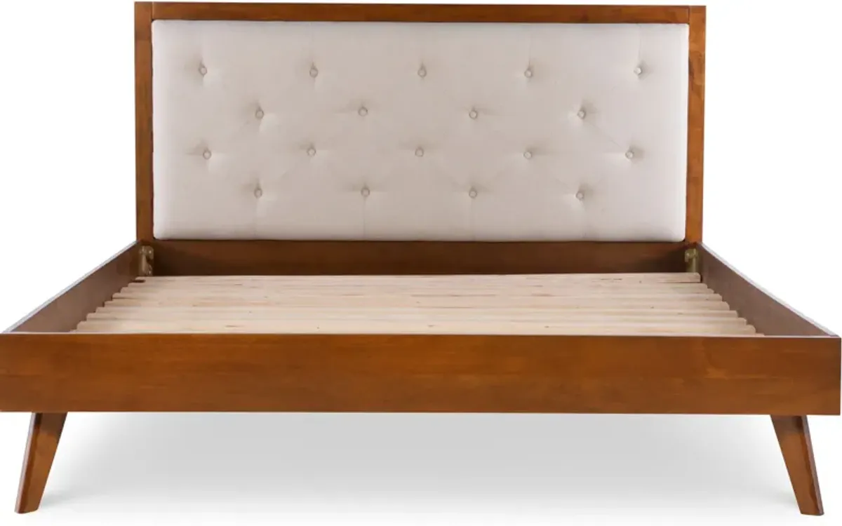 Courtney Upholstered Platform Queen Bed - Oatmeal