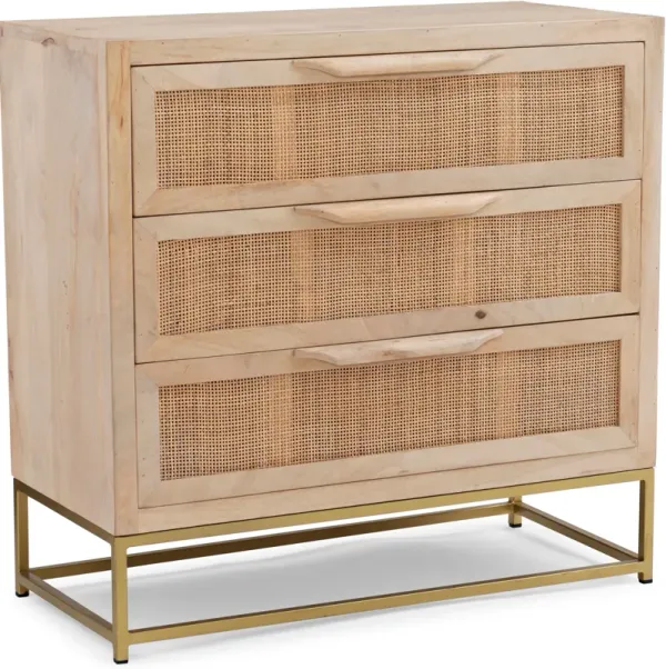 Gelda Rattan 3-Drawer Nightstand