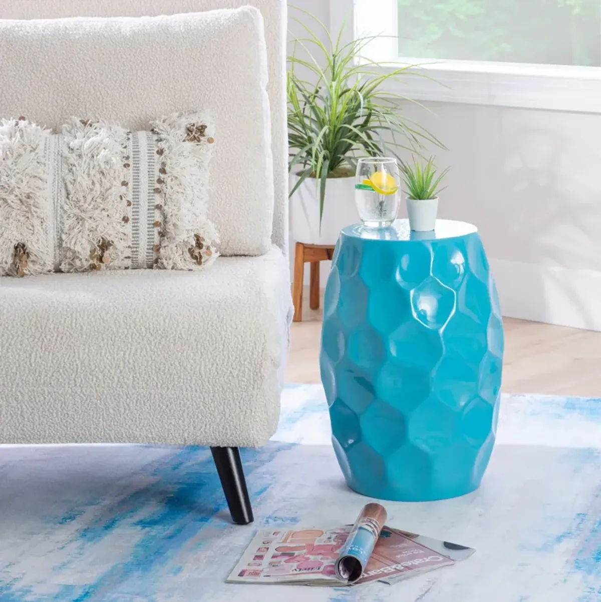 Teela Side Table  Teal