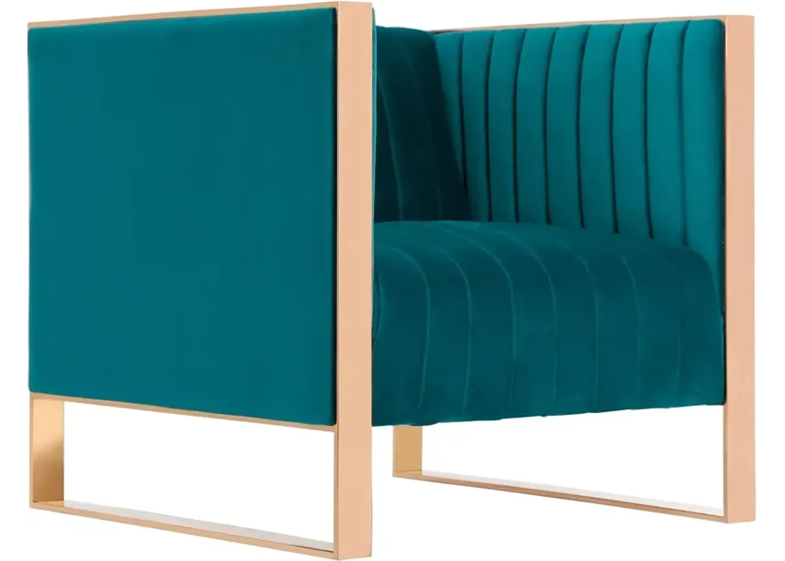 Dobrev Accent Chair - Teal/Rose Gold