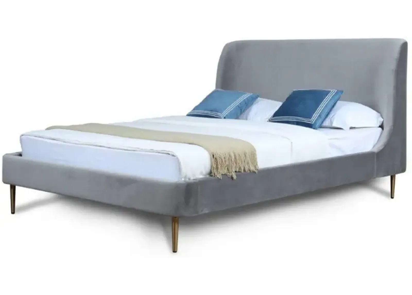 Hudgens Queen Upholstered Platform Bed - Grey