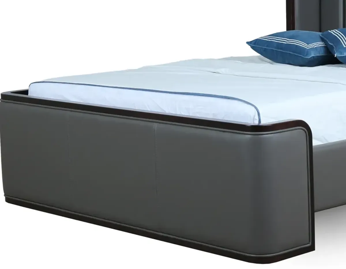 Sandra Queen Upholstered Platform Bed - Graphite