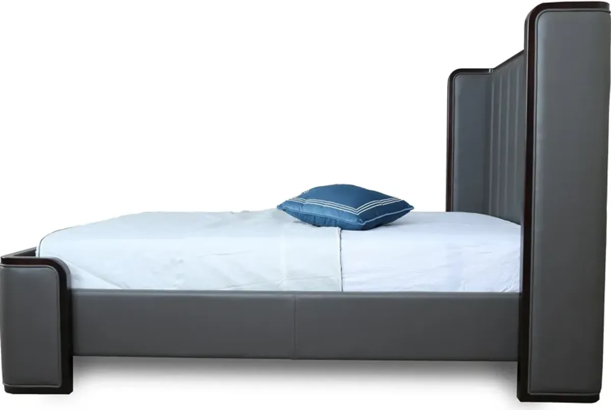 Sandra Queen Upholstered Platform Bed - Graphite