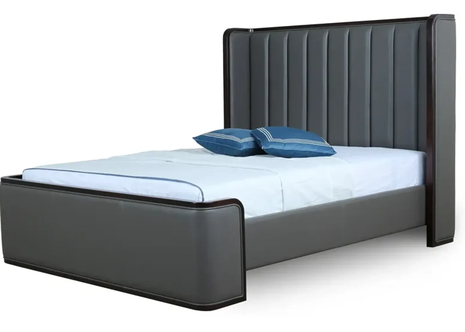 Sandra Queen Upholstered Platform Bed - Graphite