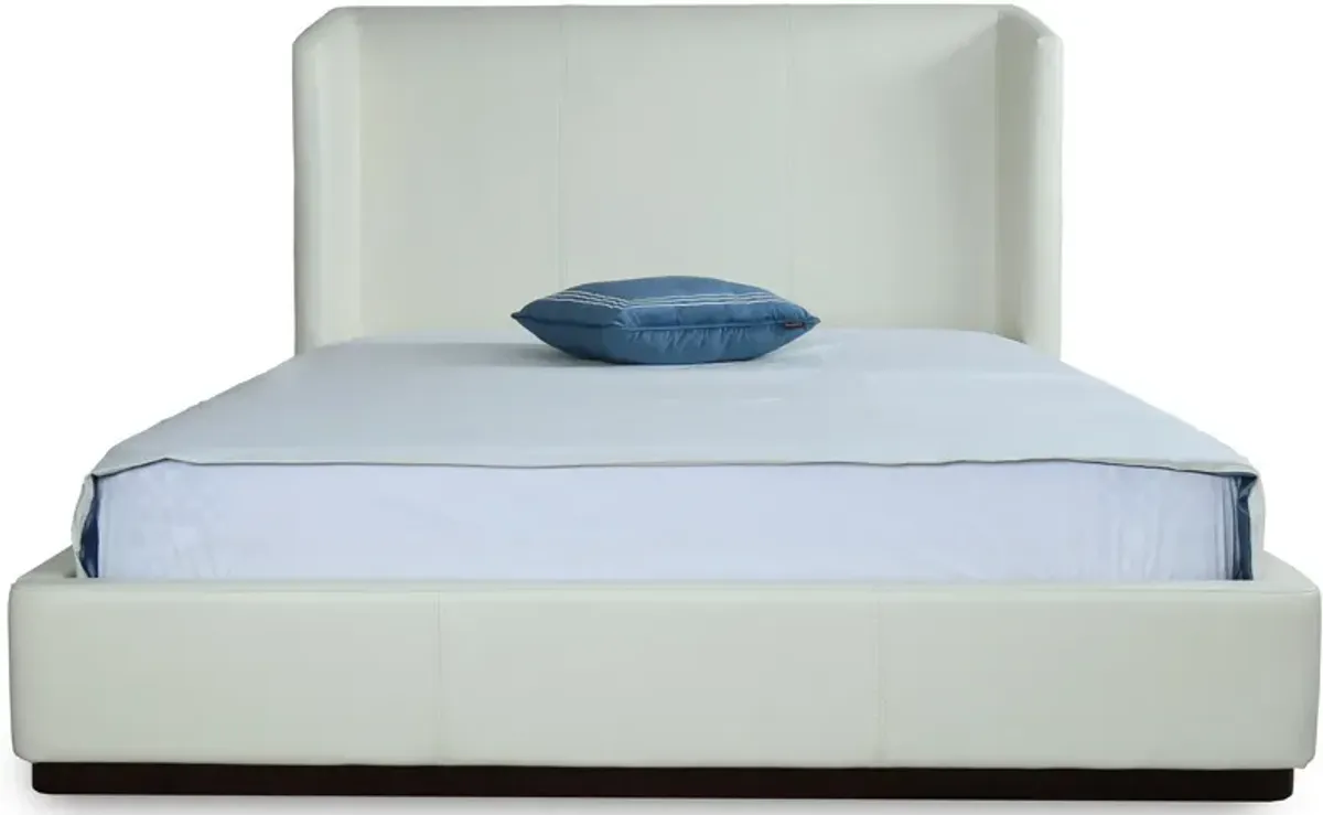 Halle Queen Upholstered Bed - Cream