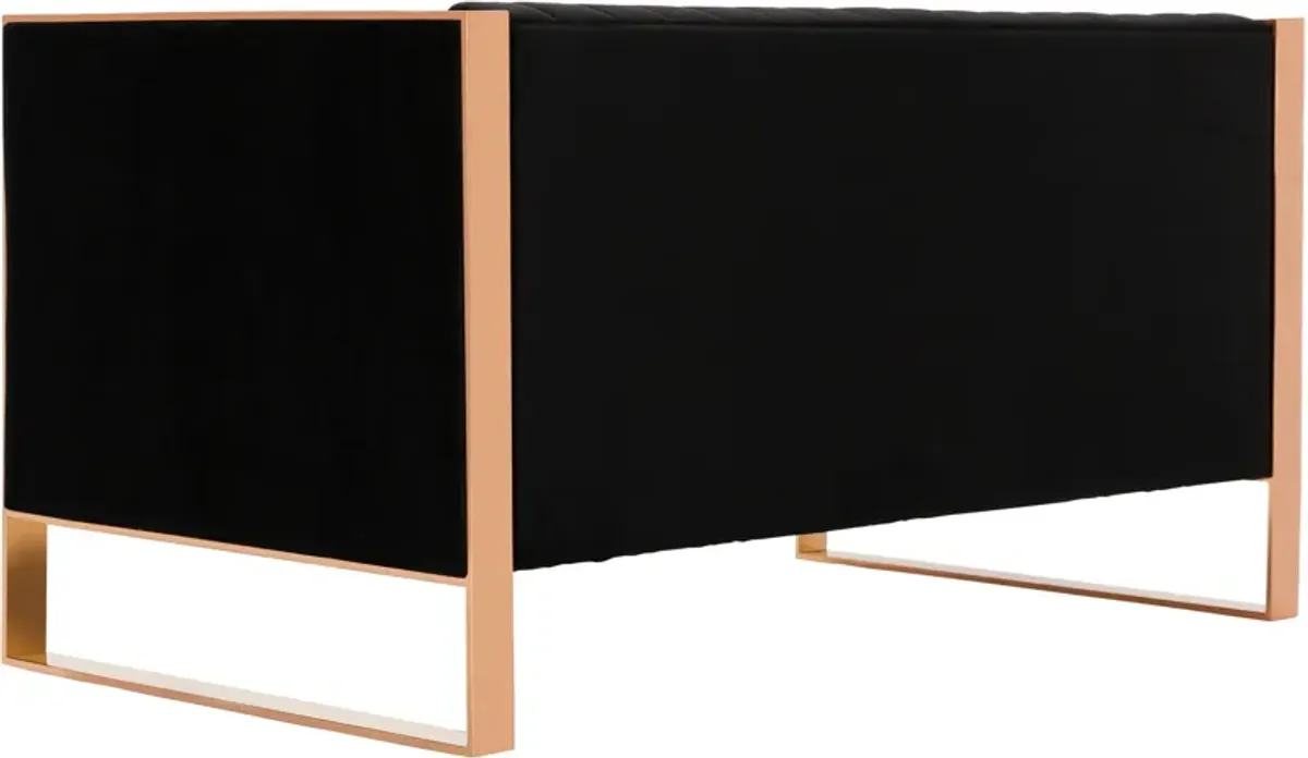 Dobrev Loveseat - Black/Rose Gold