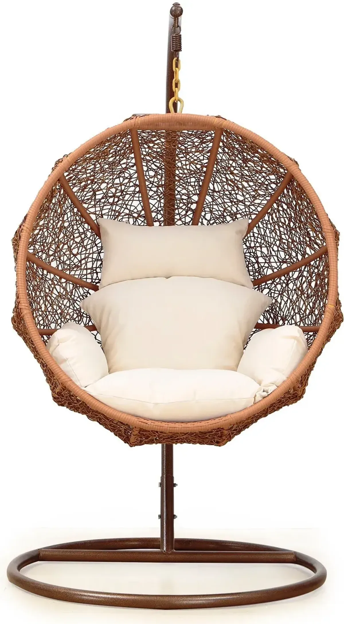 Siesta Key Indoor/Outdoor Hanging Egg Chair - Brown/Cream