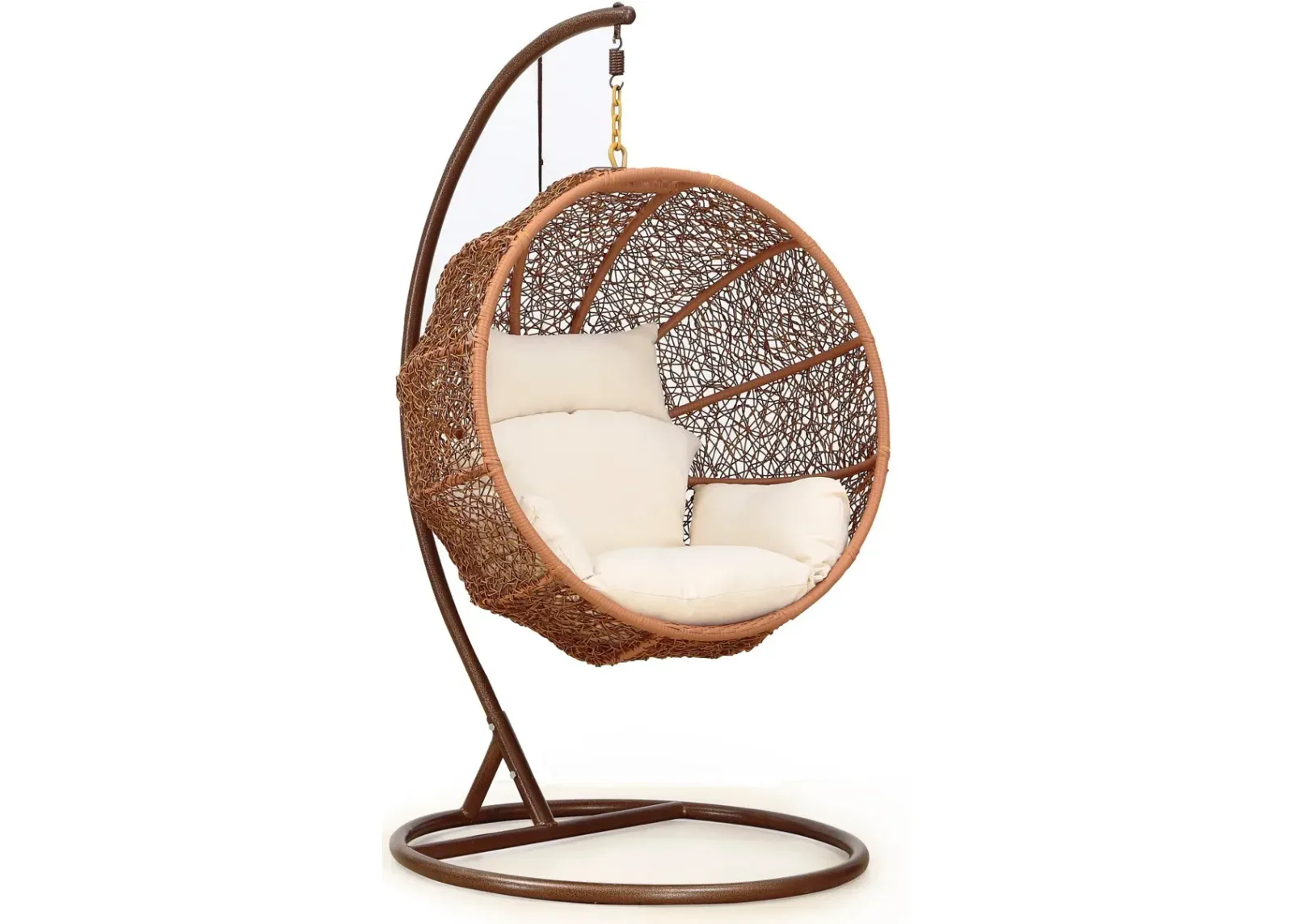 Siesta Key Indoor/Outdoor Hanging Egg Chair - Brown/Cream