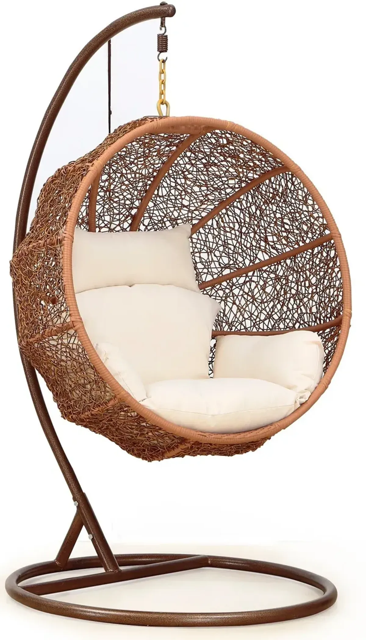 Siesta Key Indoor/Outdoor Hanging Egg Chair - Brown/Cream