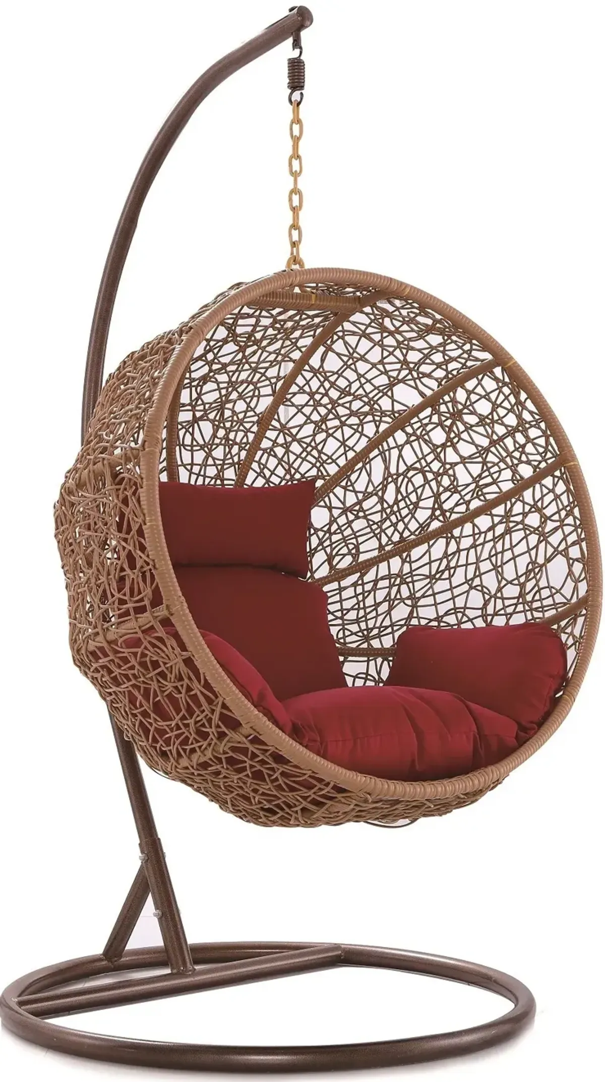 Siesta Key Indoor/Outdoor Hanging Egg Chair - Brown/Red