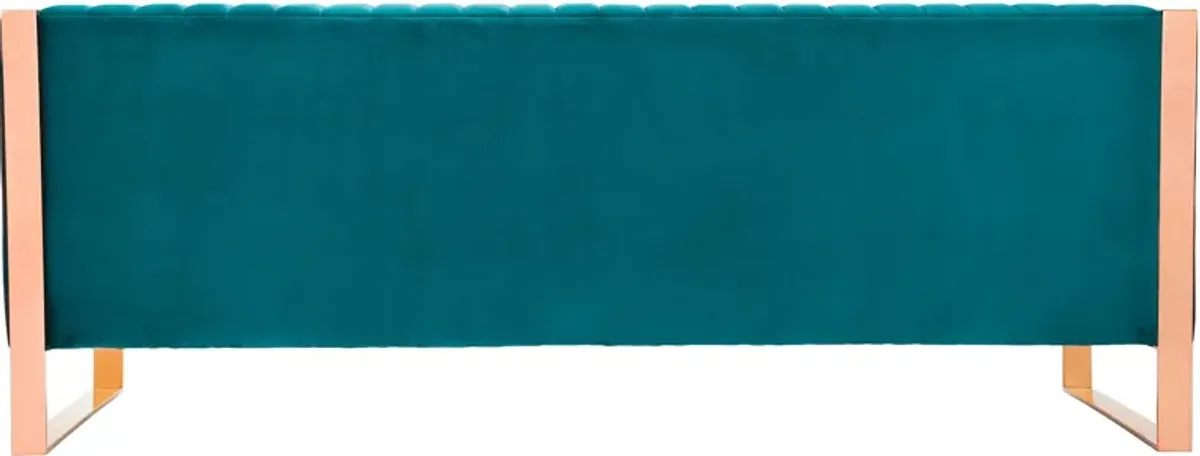 Dobrev Sofa - Teal/Rose Gold