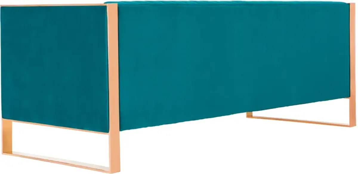 Dobrev Sofa - Teal/Rose Gold