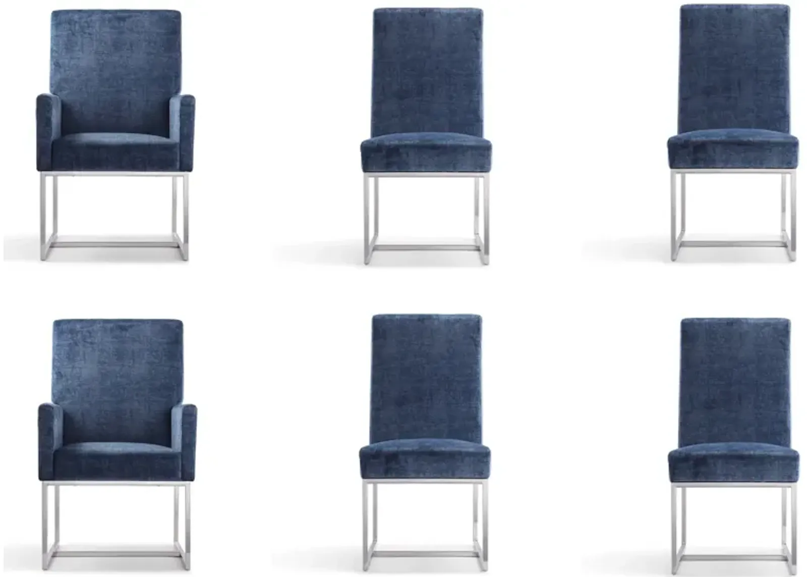 Moore 4 Dining Chairs and 2 Arm Chairs - Blue