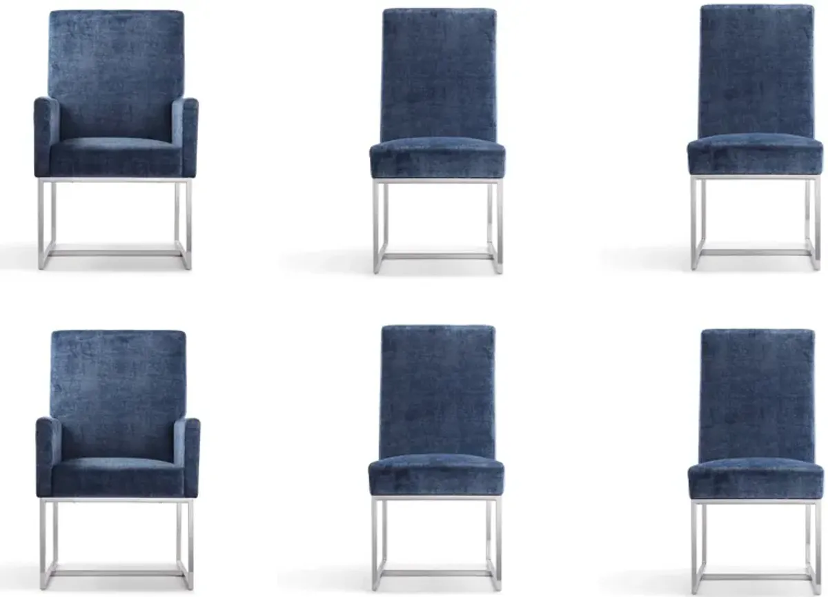 Moore 4 Dining Chairs and 2 Arm Chairs - Blue