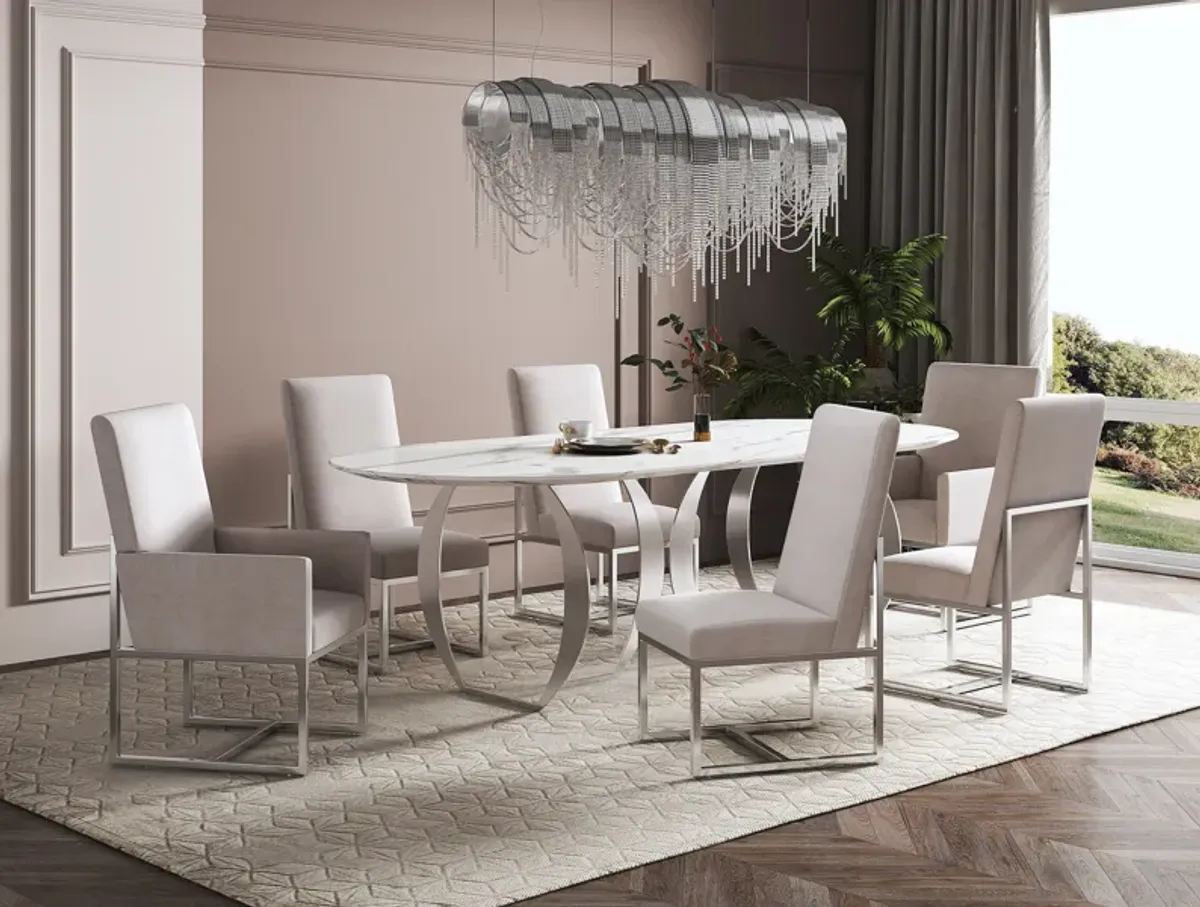 Moore 4 Dining Chairs and 2 Arm Chairs - Champagne