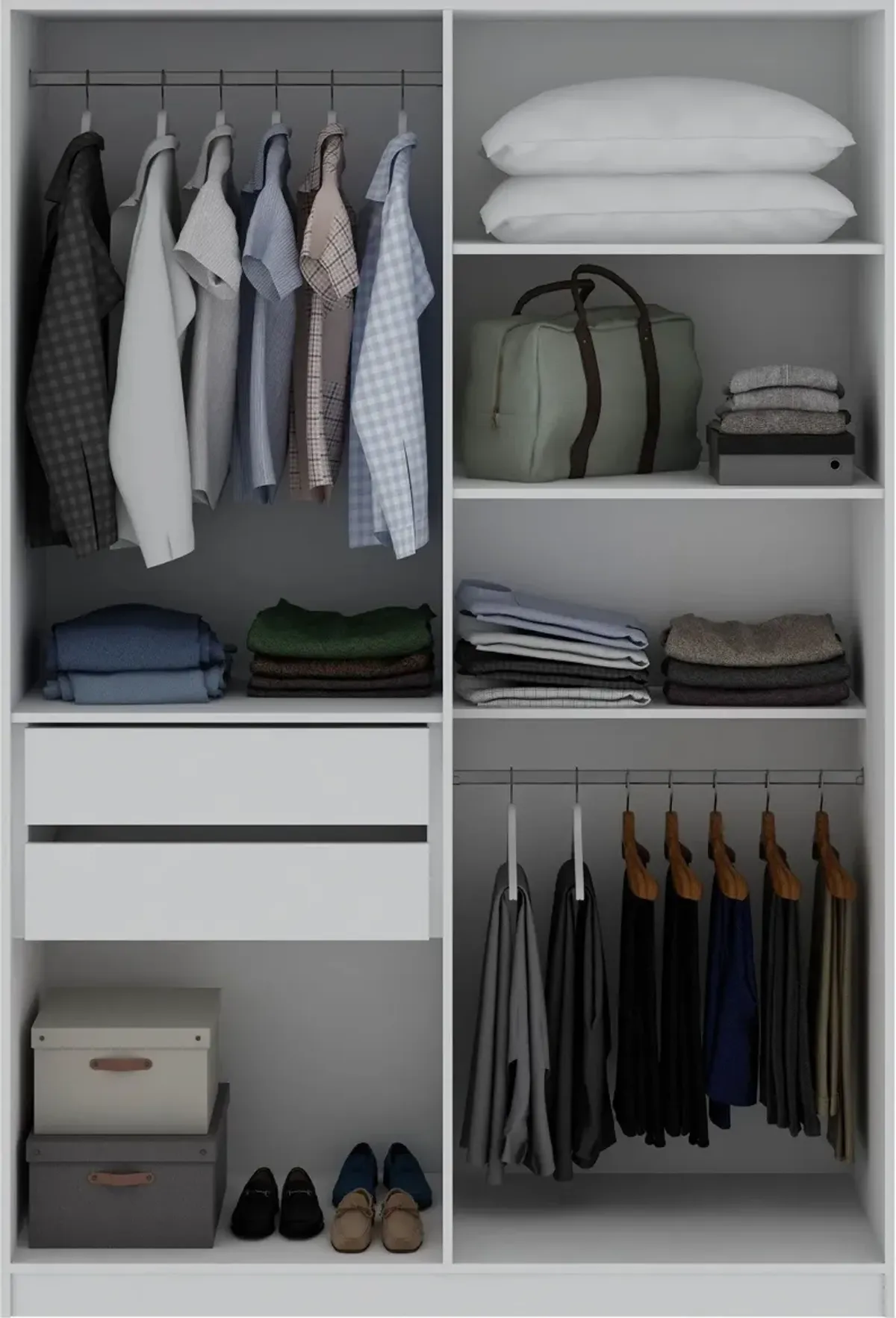 Francis 2 Section Wardrobe - White