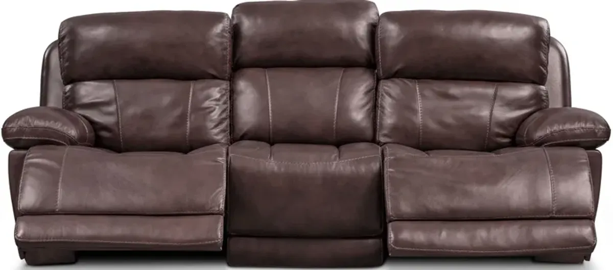 Monte Carlo Dual-Power Reclining Sofa - Chocolate