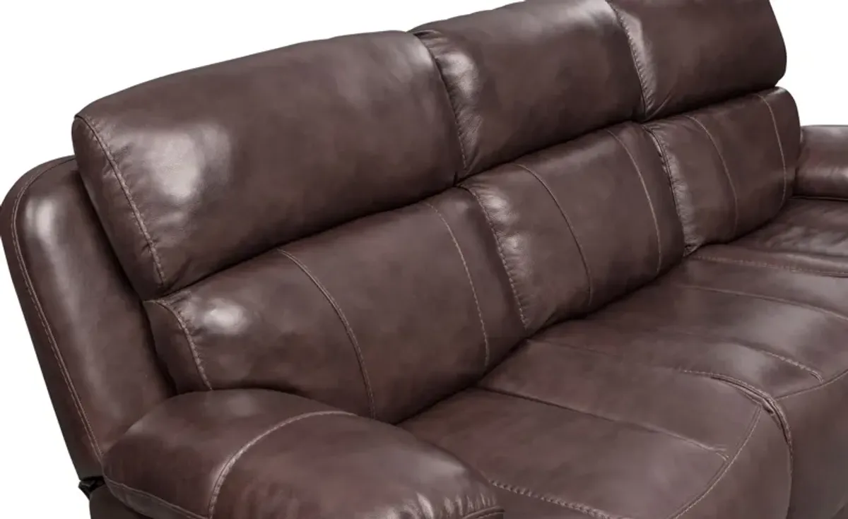 Monte Carlo Dual-Power Reclining Sofa - Chocolate