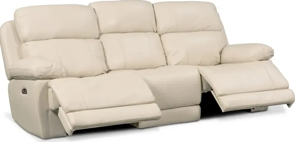 Monte Carlo Dual-Power Reclining Sofa - Cream