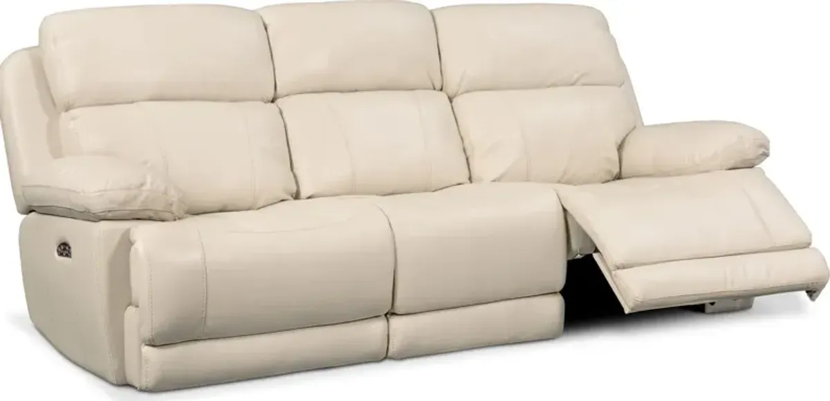 Monte Carlo Dual-Power Reclining Sofa - Cream