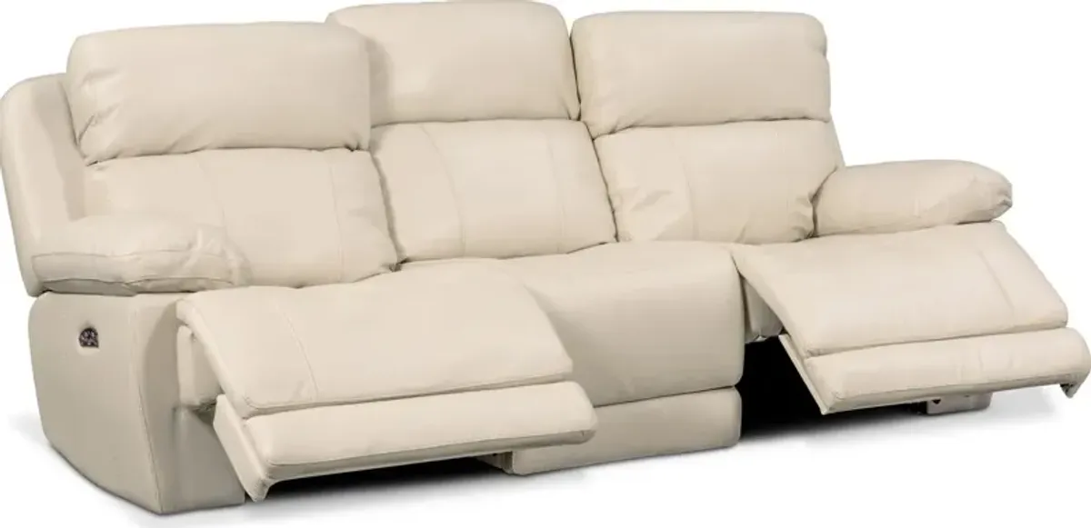 Monte Carlo Dual-Power Reclining Sofa - Cream