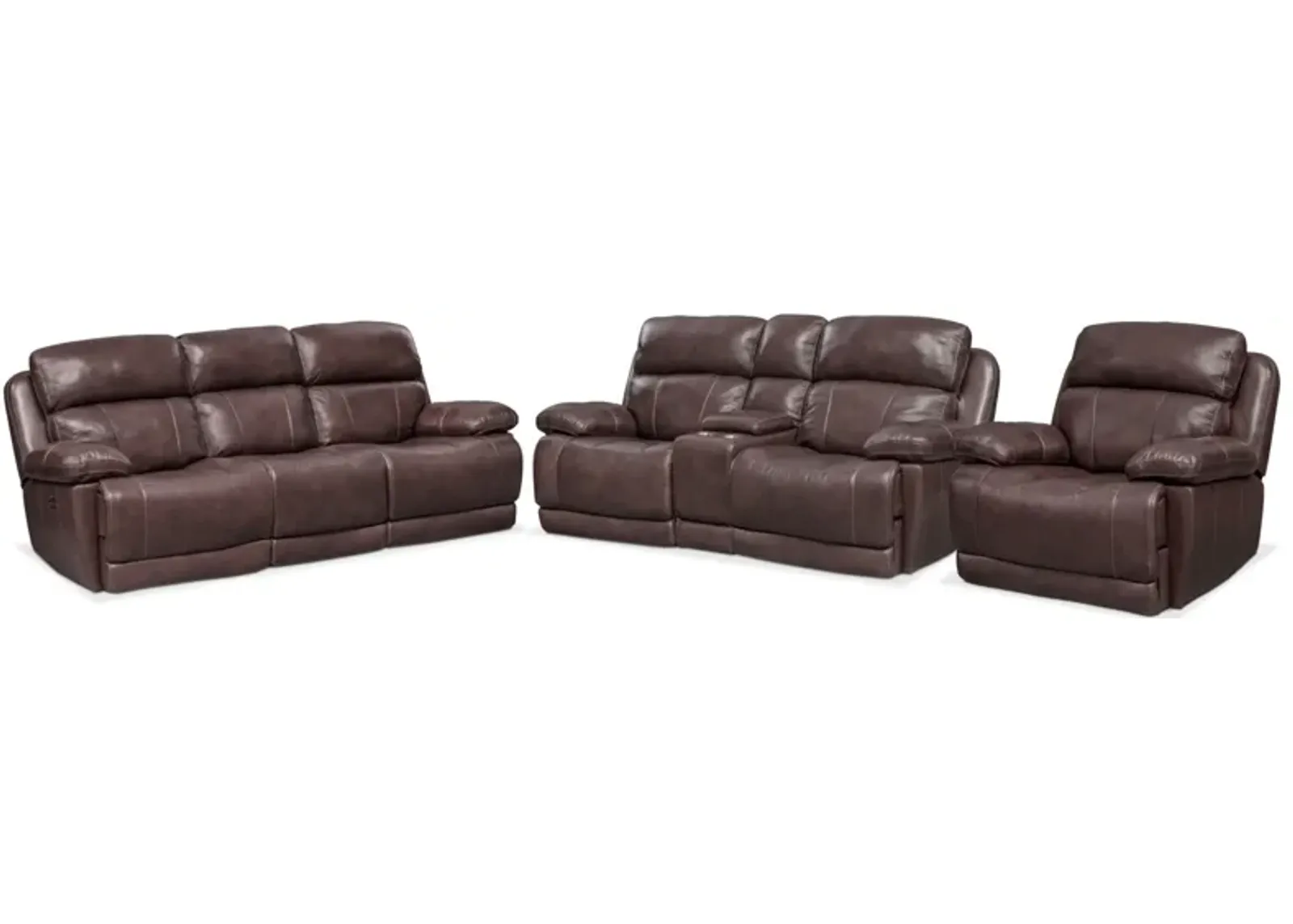 Monte Carlo Dual-Power Reclining Sofa, Loveseat and Recliner - Chocolate