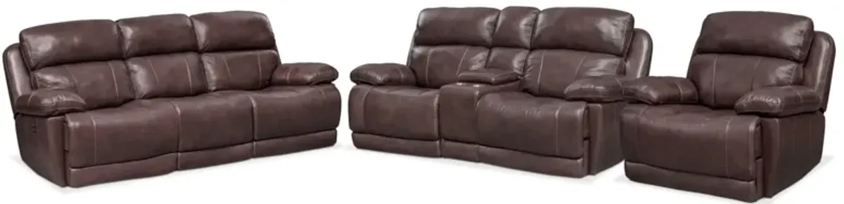 Monte Carlo Dual-Power Reclining Sofa, Loveseat and Recliner - Chocolate